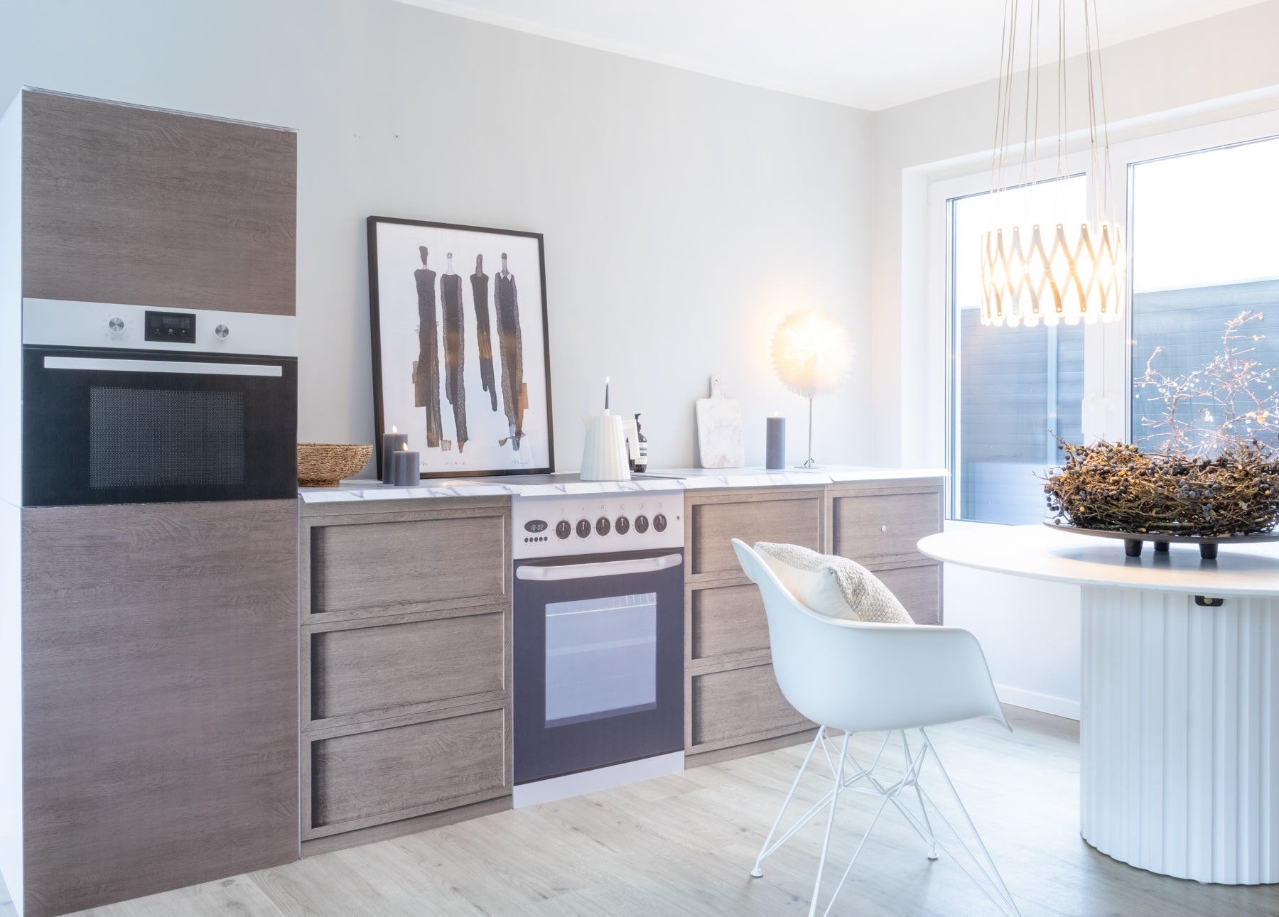 Küchenattrappe KARLSSON Holzoptik in Holzoptik für Home Staging