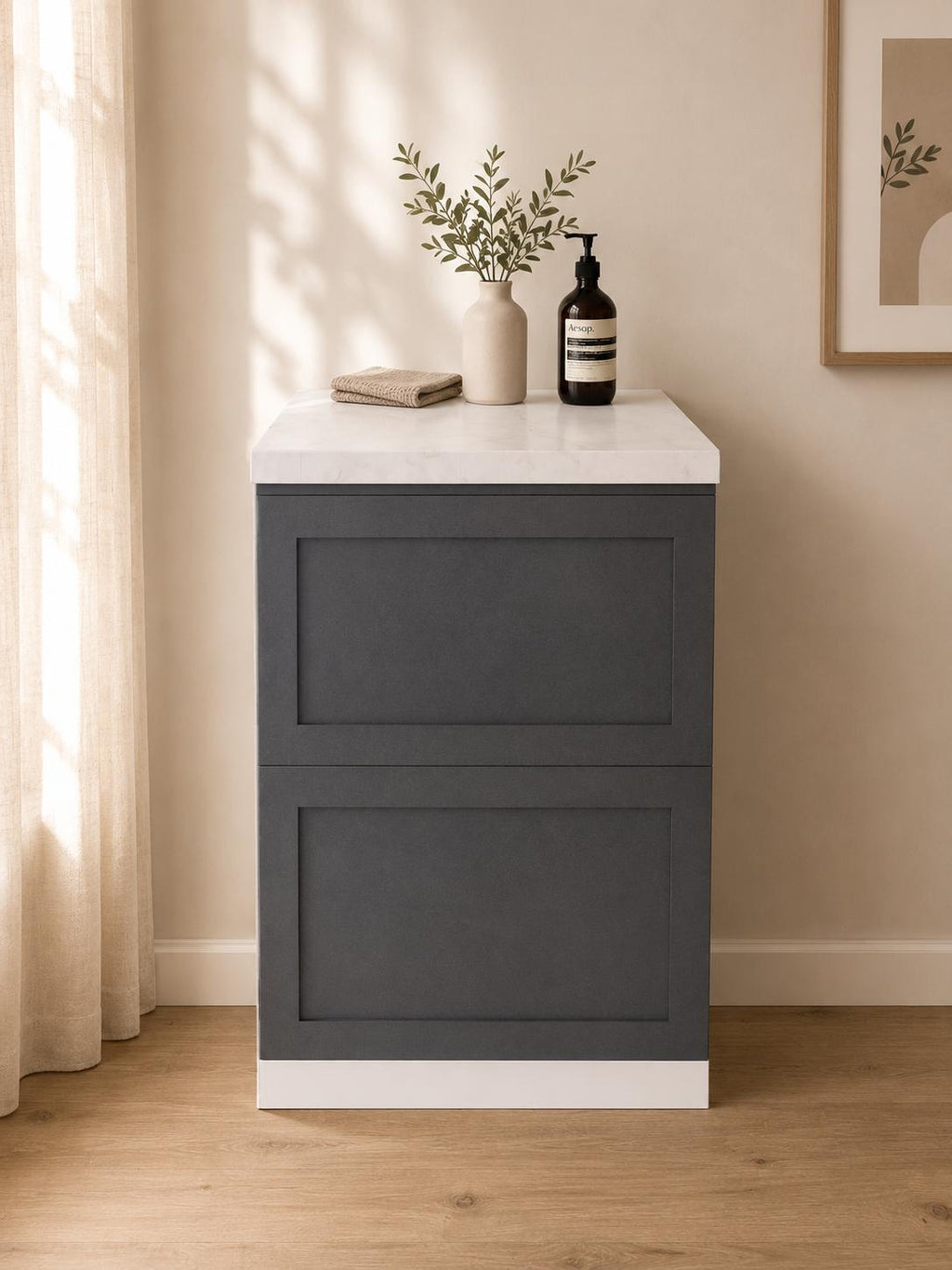 Küchenattrappe LEEVI Anthrazit in Anthrazit für Home Staging