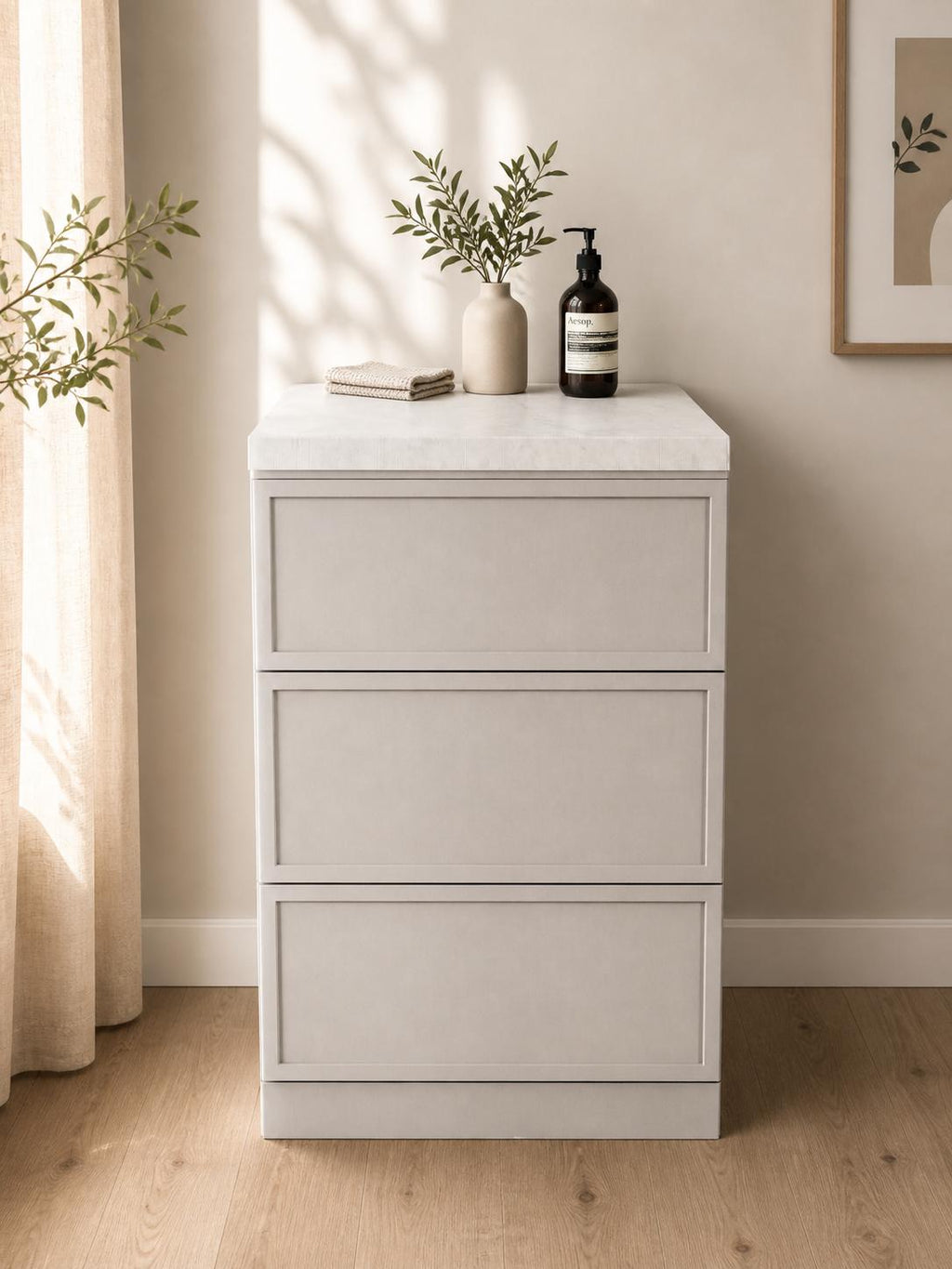 Küchenattrappe AIK Beige in Beige für Home Staging