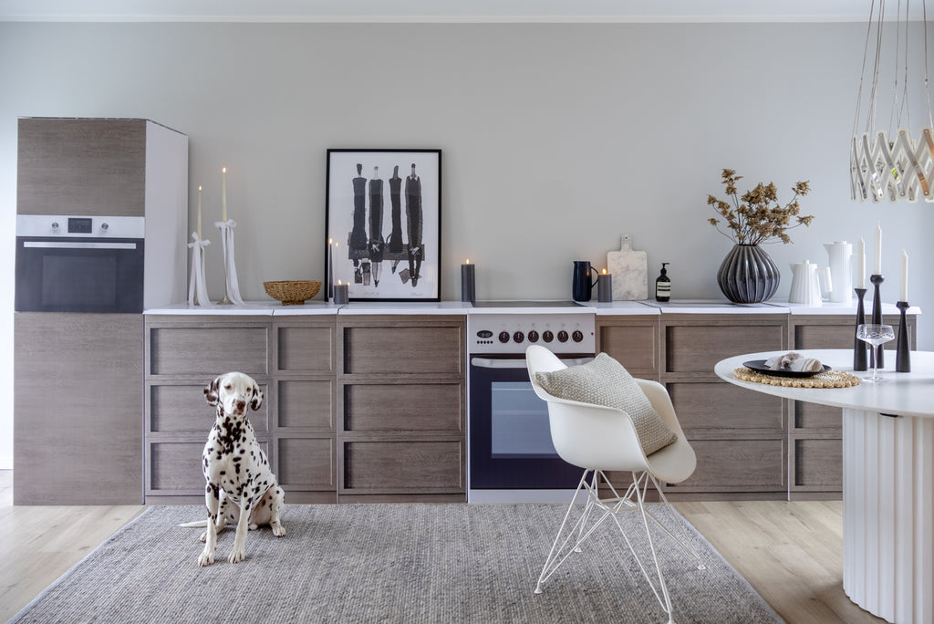 Home Staging Pappküche XXL in Holzoptik für Home Staging