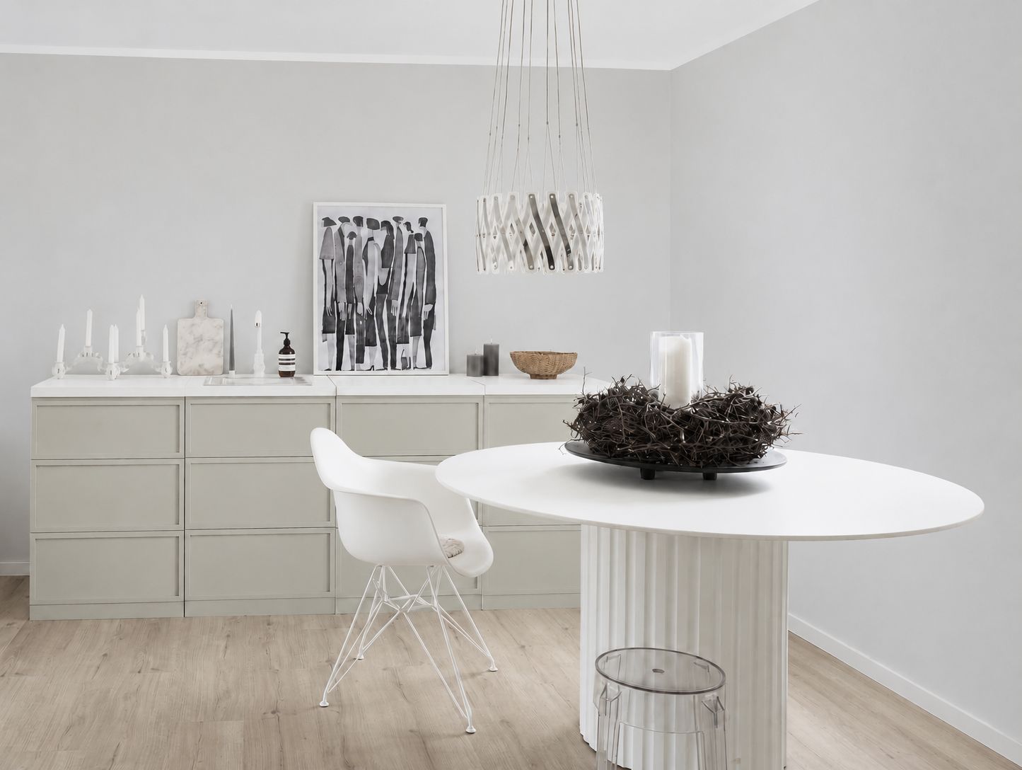 Küchenattrappe BELLA Greige in Greige für Home Staging