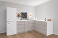 Pappküche 270 × 180 cm mit Kühlschrank für Home Staging
